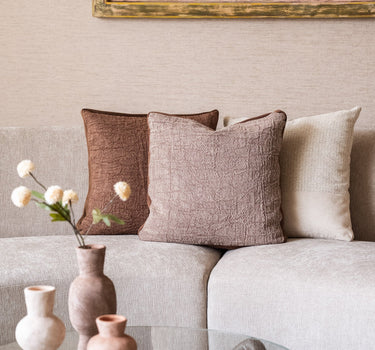 100% Feather Cushion Alpha Taupe Linen - Things I Like Things I Love