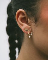 Earring Stud Arch Pearl Gold