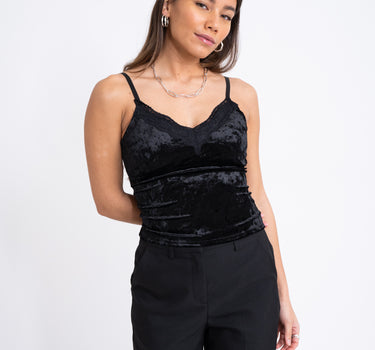 TILTIL Velly Velvet Top Lace Zwart