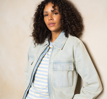 TILTIL Milo Zipper Jacket Cream Blue