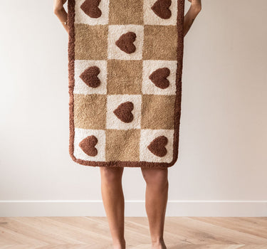 Badmat Checker Hearts Bruin