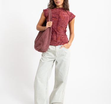 TILTIL Luna Hibiscus Shortsleeve Dark Roze