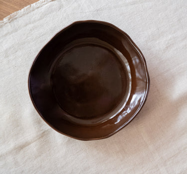 Handmade Deep Dinner Plate Serpa Bruin