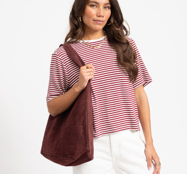 Loreen Suede Bag Bordeaux