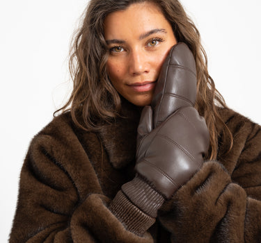 TILTIL Puffy Mittens PU Bruin