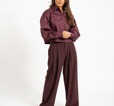 TILTIL Cropped Lizzy Blouse Bordeaux