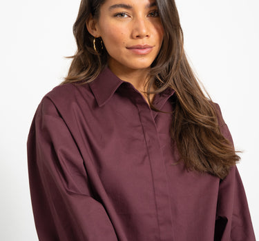 TILTIL Cropped Lizzy Blouse Bordeaux