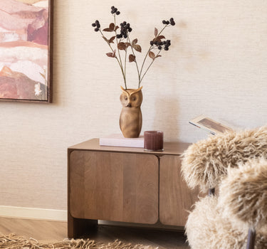 Deco Vaas Uil Bruin