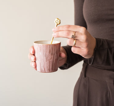 HKLIVING Kaffeetasse Rhabarber Rosa