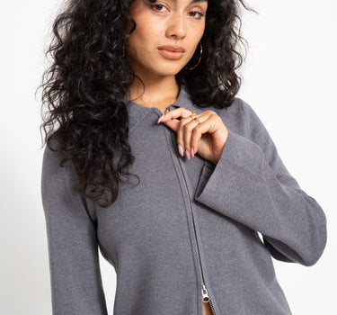 Aware Hanna Knit Cardigan Dark Grey Melange
