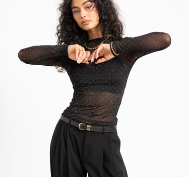 TILTIL Vere Sparkle Mesh Longsleeve Black