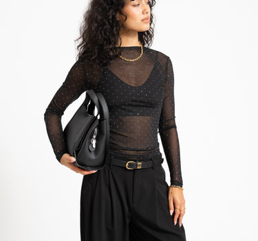 TILTIL Vere Sparkle Mesh Longsleeve Black