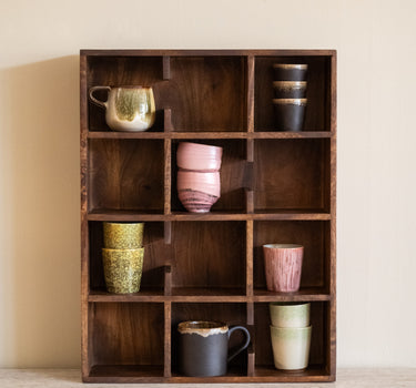 Wandregal Cups Holz Braun
