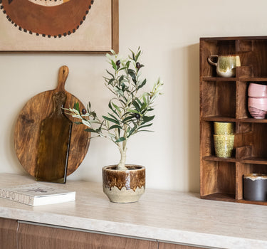 Blumentopf Folke Keramik Braun