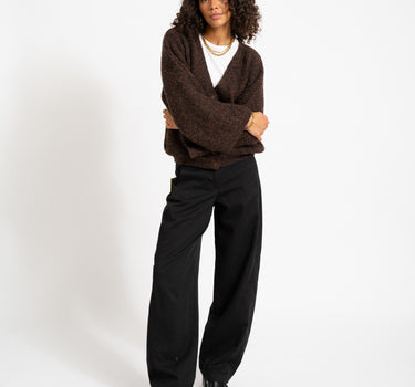 Topshop Rene Cardigan Chocolate Brown