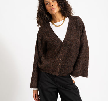 Topshop Rene Cardigan Chocolate Brown
