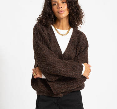 Topshop Rene Cardigan Chocolate Brown