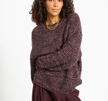 Sascha O-Neck Knit Fig Romance Rose