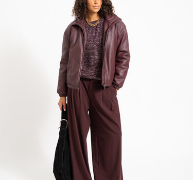 Sascha O-Neck Knit Fig Romance Rose