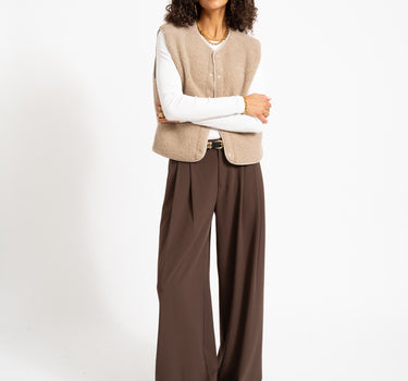 Vera Teddy Weste Humus/Melange