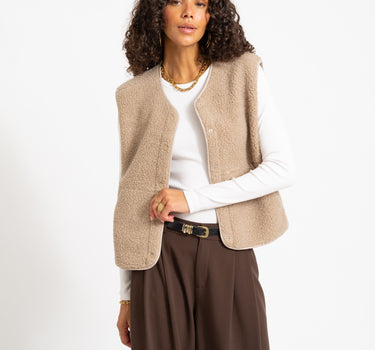 Vera Teddy Weste Humus/Melange
