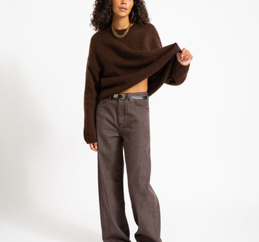 TILTIL Missy HR Relaxed Seam Jeans Brown