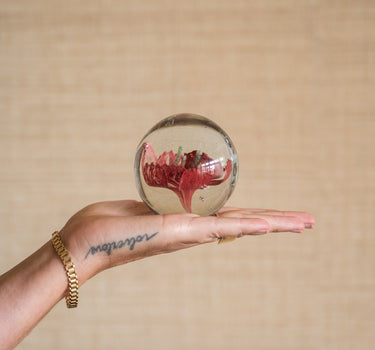 Ornament Blume Glas Rosa
