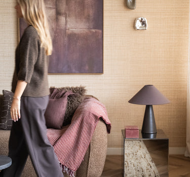 Luca Fringed Throw Bordeaux
