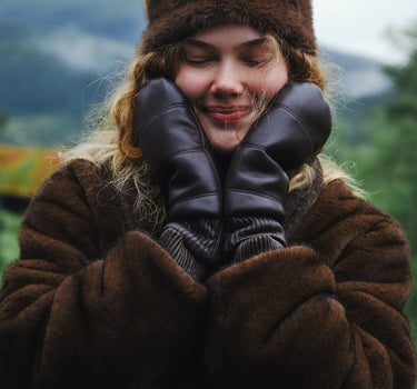 TILTIL Puffy Mittens PU Bruin