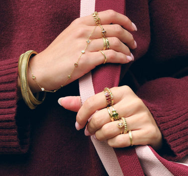 TILTIL Silber Zirkon Handkette Gold