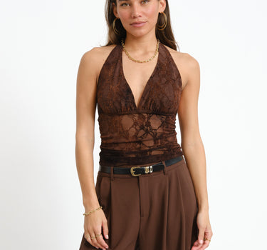 TILTIL Dina Lace Top Bruin