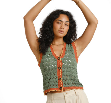 Crochet Vest Groen