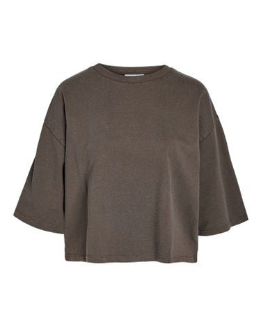 Alani Boxy Cropped Top Chocolate Brown - Things I Like Things I Love