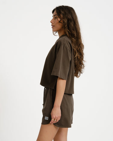 Alani Boxy Cropped Top Chocolate Brown - Things I Like Things I Love