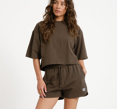 Alani String Shorts Chocolate Brown Washed - Things I Like Things I Love