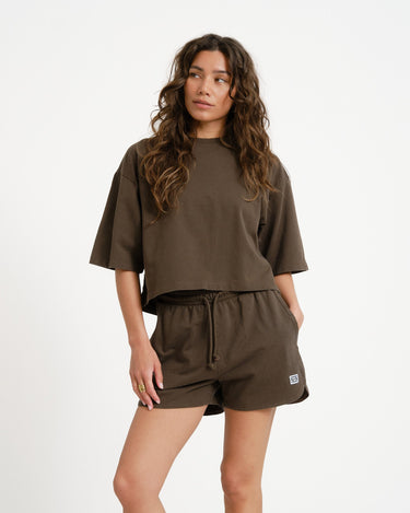 Alani String Shorts Chocolate Brown Washed - Things I Like Things I Love