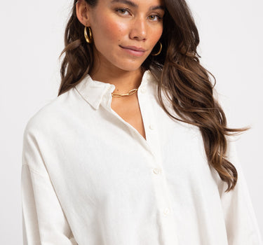 Almira Linen Blend Shirt Wit - Things I Like Things I Love