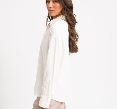 Almira Linen Blend Shirt Wit - Things I Like Things I Love