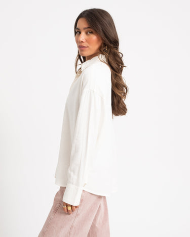Almira Linen Blend Shirt Wit - Things I Like Things I Love
