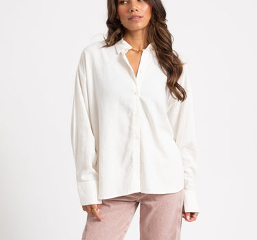 Almira Linen Blend Shirt Wit - Things I Like Things I Love