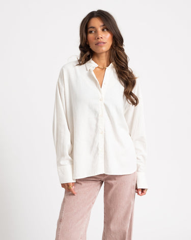 Almira Linen Blend Shirt Wit - Things I Like Things I Love