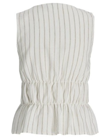 Almira Linen Blend Tie Top White - Things I Like Things I Love