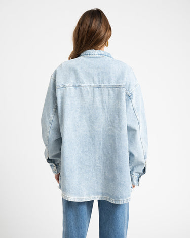 Alva Denim Shacket Light Blue - Things I Like Things I Love