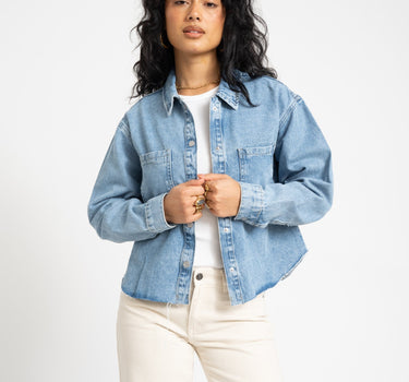 Alva Denim Shacket Light Blue - Things I Like Things I Love