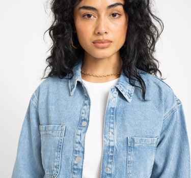 Alva Denim Shacket Light Blue - Things I Like Things I Love