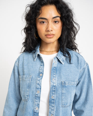 Alva Denim Shacket Light Blue - Things I Like Things I Love