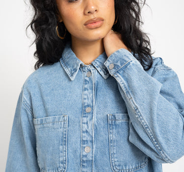 Alva Denim Shacket Light Blue - Things I Like Things I Love