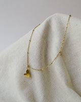 Anklet Heart Beads Gold