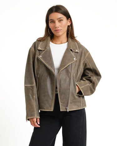 Ashley Leather Biker TIL Demitasse / Dark Brown - Things I Like Things I Love