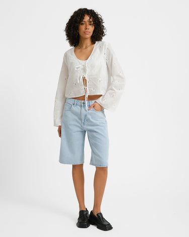 Ashley Tie V - Neck Shirt Sea Shells - Things I Like Things I Love
